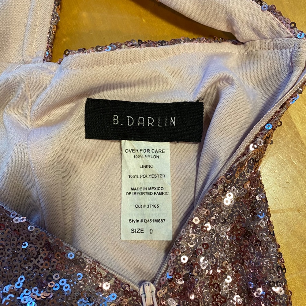 STUNNING B Darlin Pink Sequin Formal Dress - Picture 7 of 9